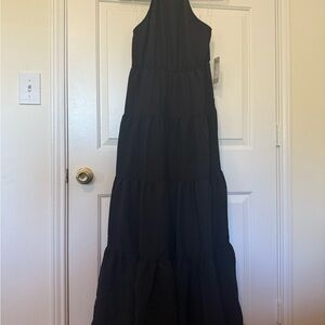 Blue Sky Black Halter Maxi Dress